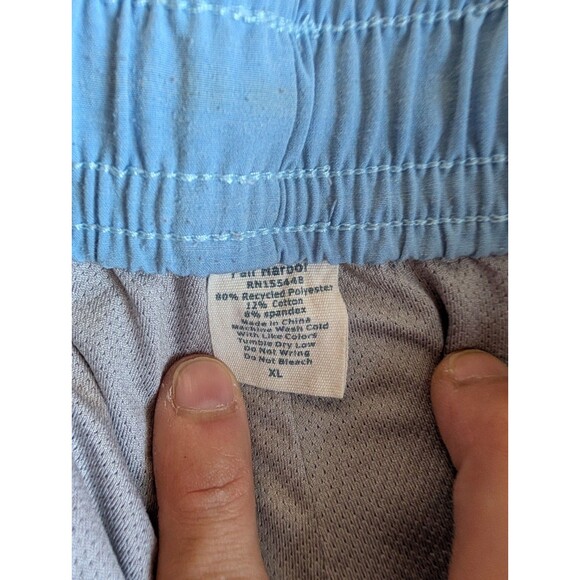 Fair Harbor Swim Shorts Mens XL Blue Wave Pattern Lined Drawstring Trunks Beach - Picture 3 of 9